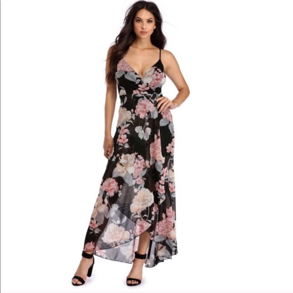 Windsor sexy black floral dress